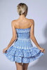 Blue Ruffle zomerse Mini-jurk